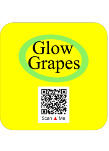 Close-up of labels with scannable QR codes for blueberries, strawberries, and grapes, powered by traceability solutions for fresh produce.
